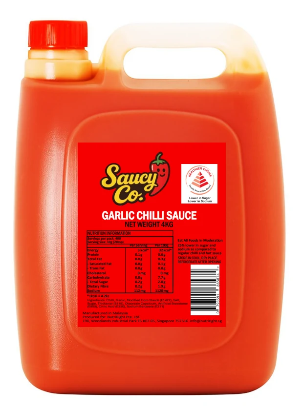 Saucy Co. Garlic Chilli Sauce 4 kg foodservice jerry can