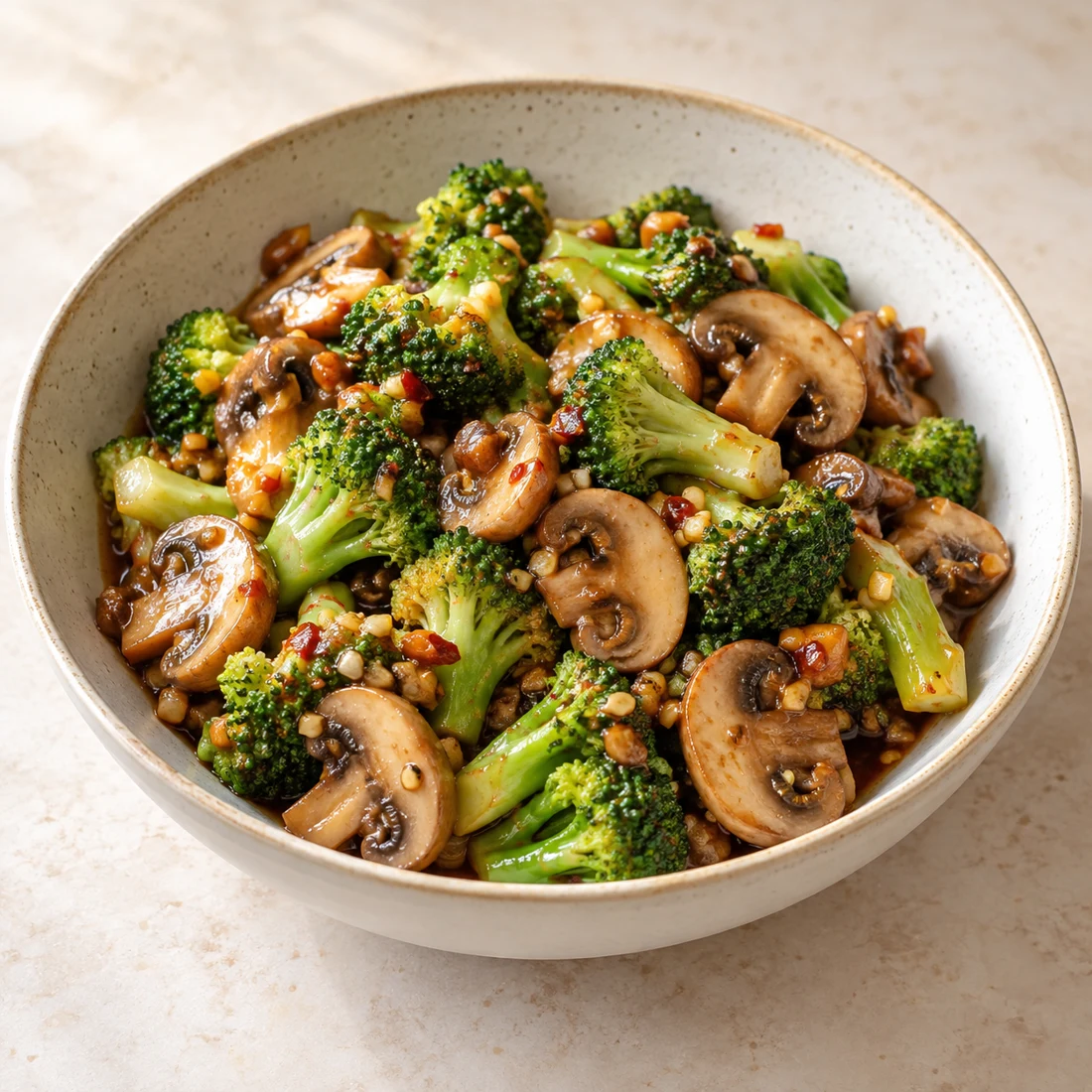 Garlic Chilli Broccoli & Mushrooms