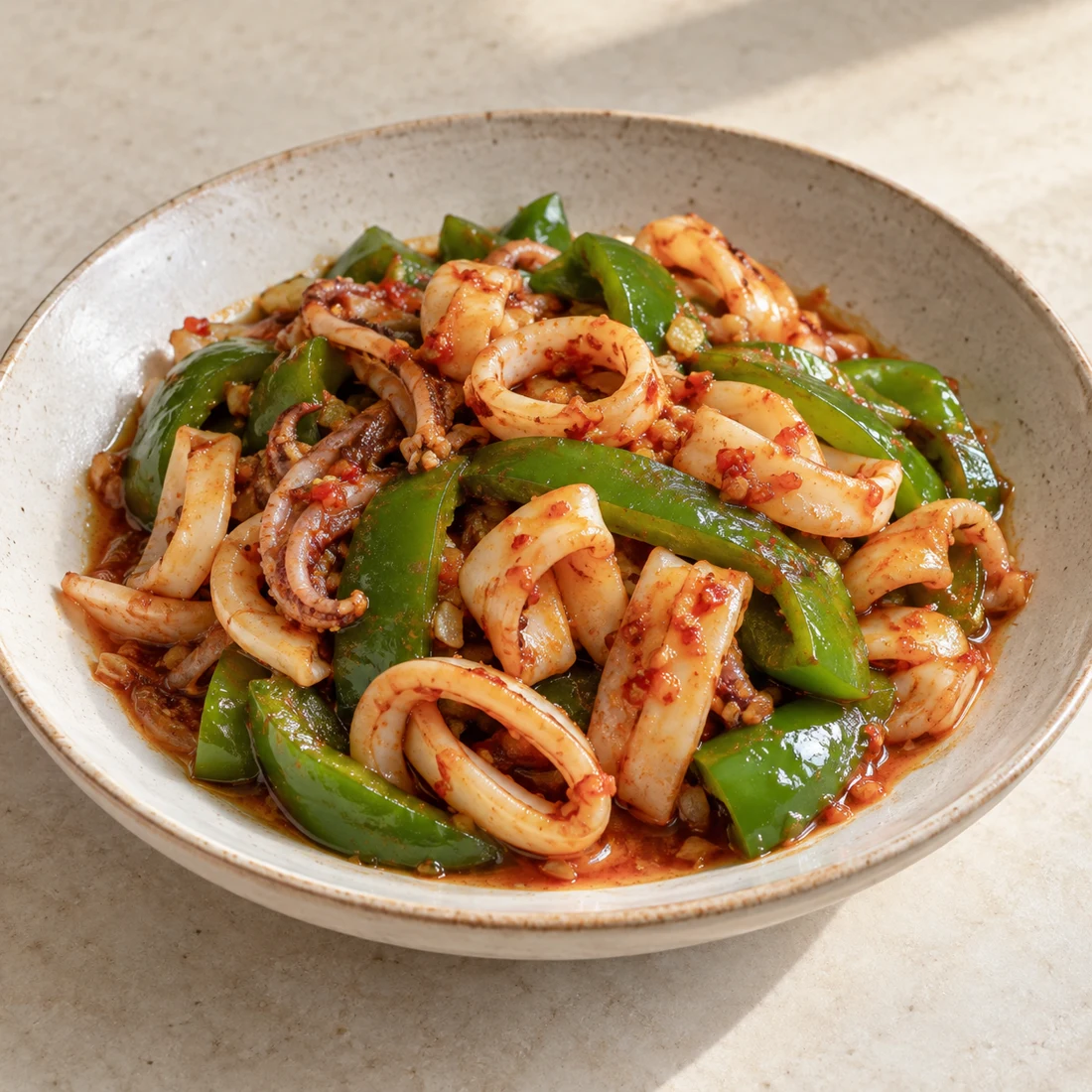 Garlic Chilli Squid & Capsicum