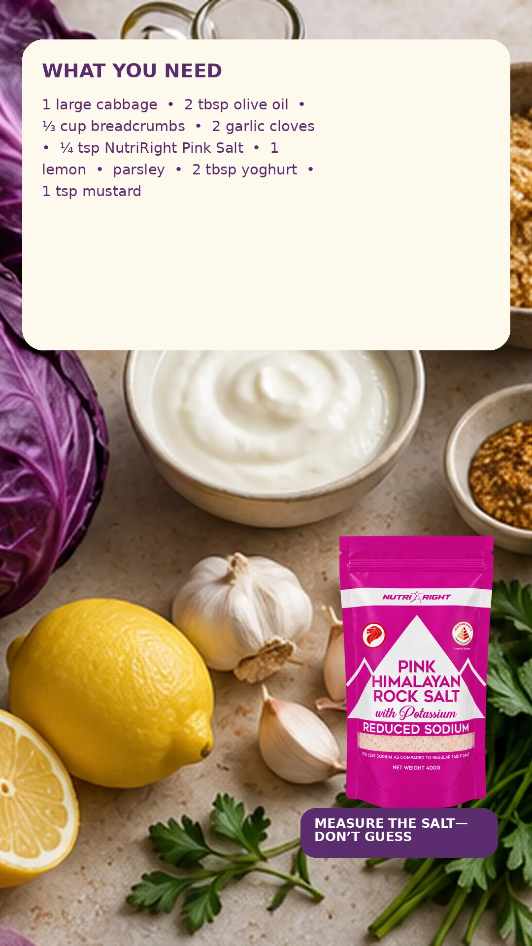 Charred Cabbage Steaks With Garlic Crumbs — ingredients (slide 2 of 7)