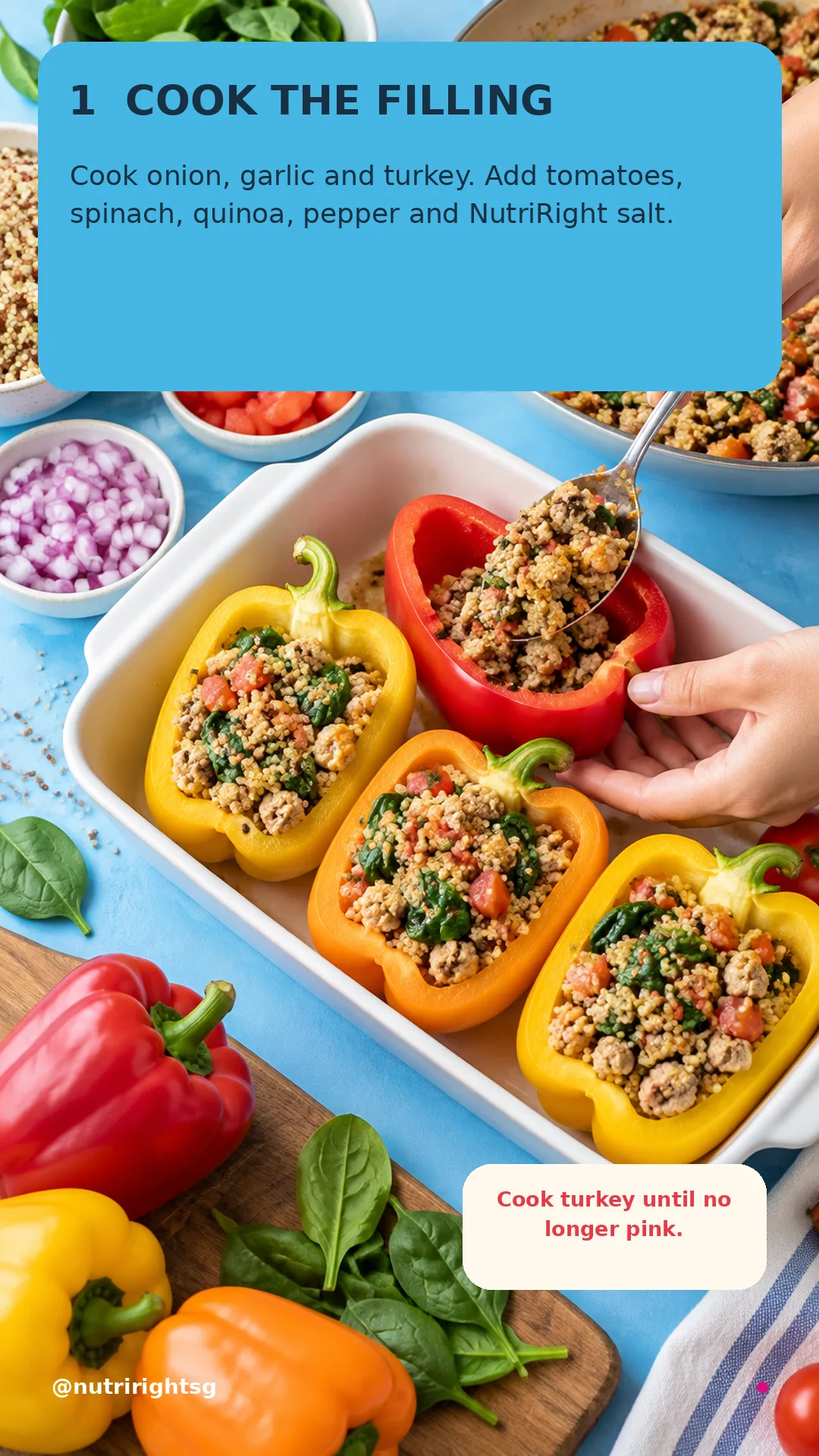 Colourful Stuffed Peppers — preparation step (slide 3 of 7)