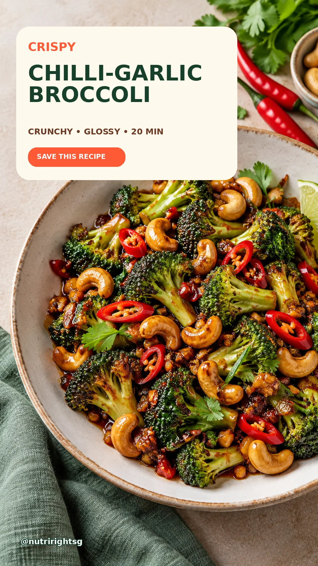 Crispy Chilli-Garlic Broccoli recipe cover