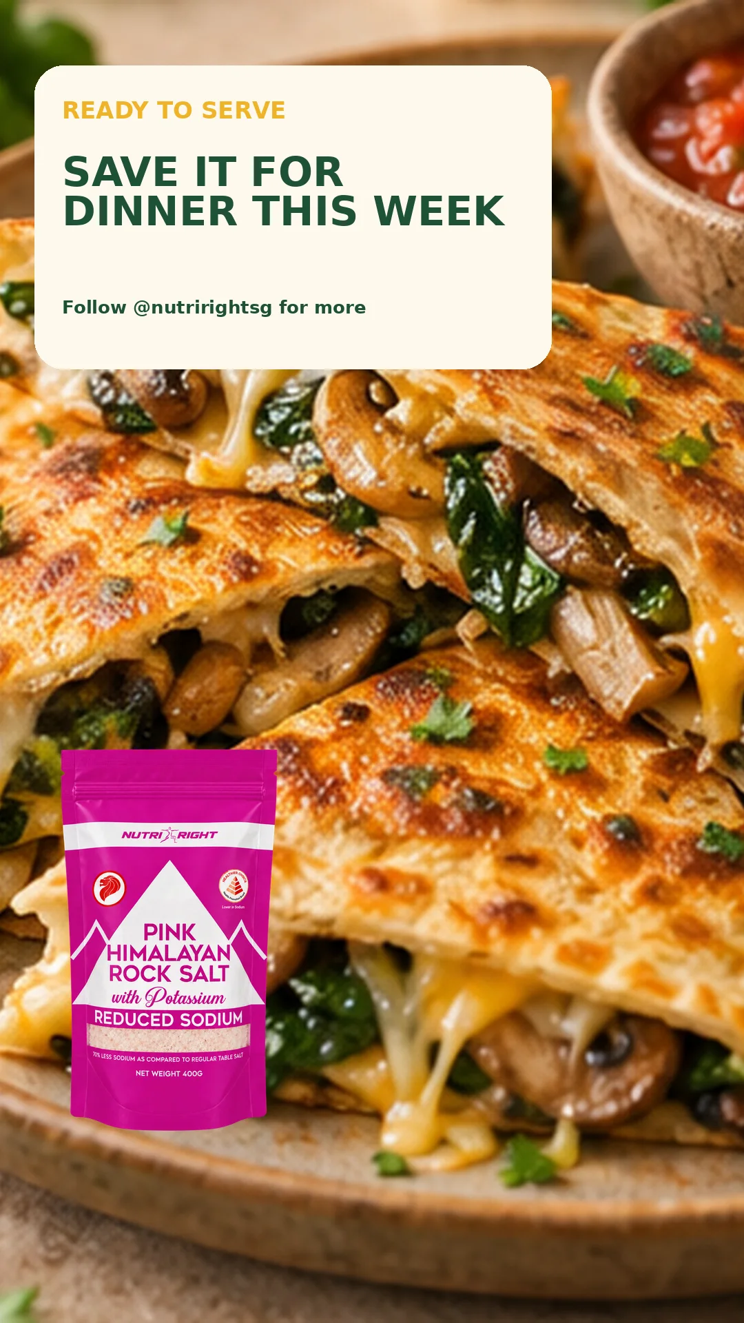 Garlic Mushroom & Spinach Quesadillas — finished dish (slide 7 of 7)