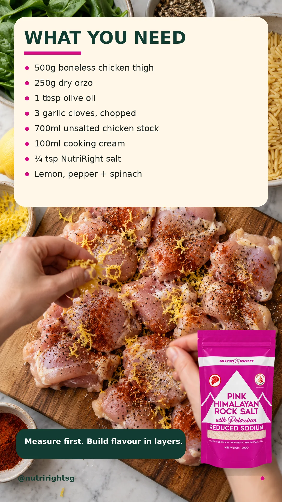One-Pan Lemon-Pepper Chicken Orzo — ingredients (slide 2 of 7)