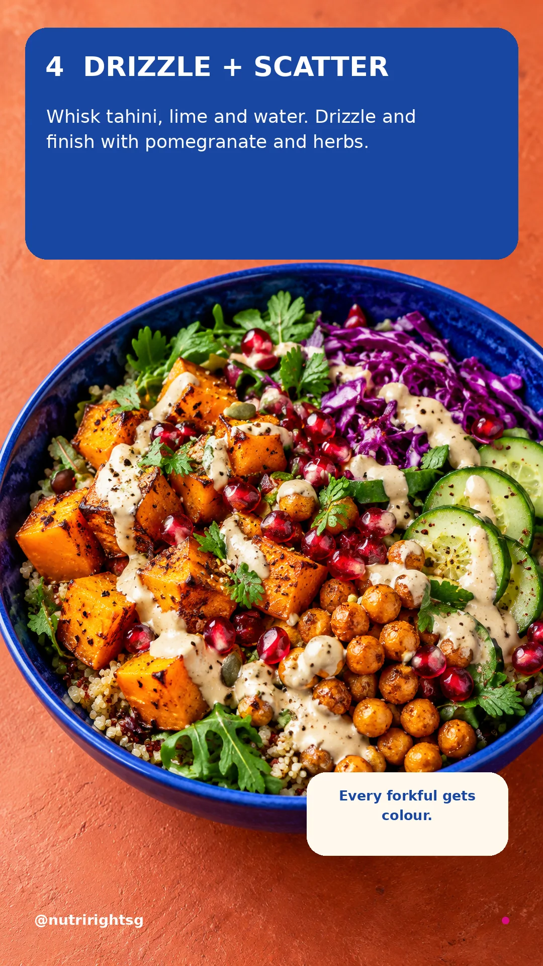 Roasted Pumpkin-Chickpea Crunch Bowl — finishing step (slide 6 of 7)