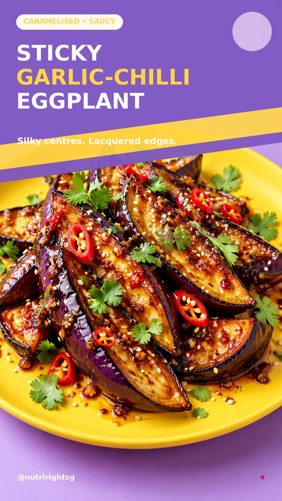Sticky Garlic-Chilli Eggplant recipe cover